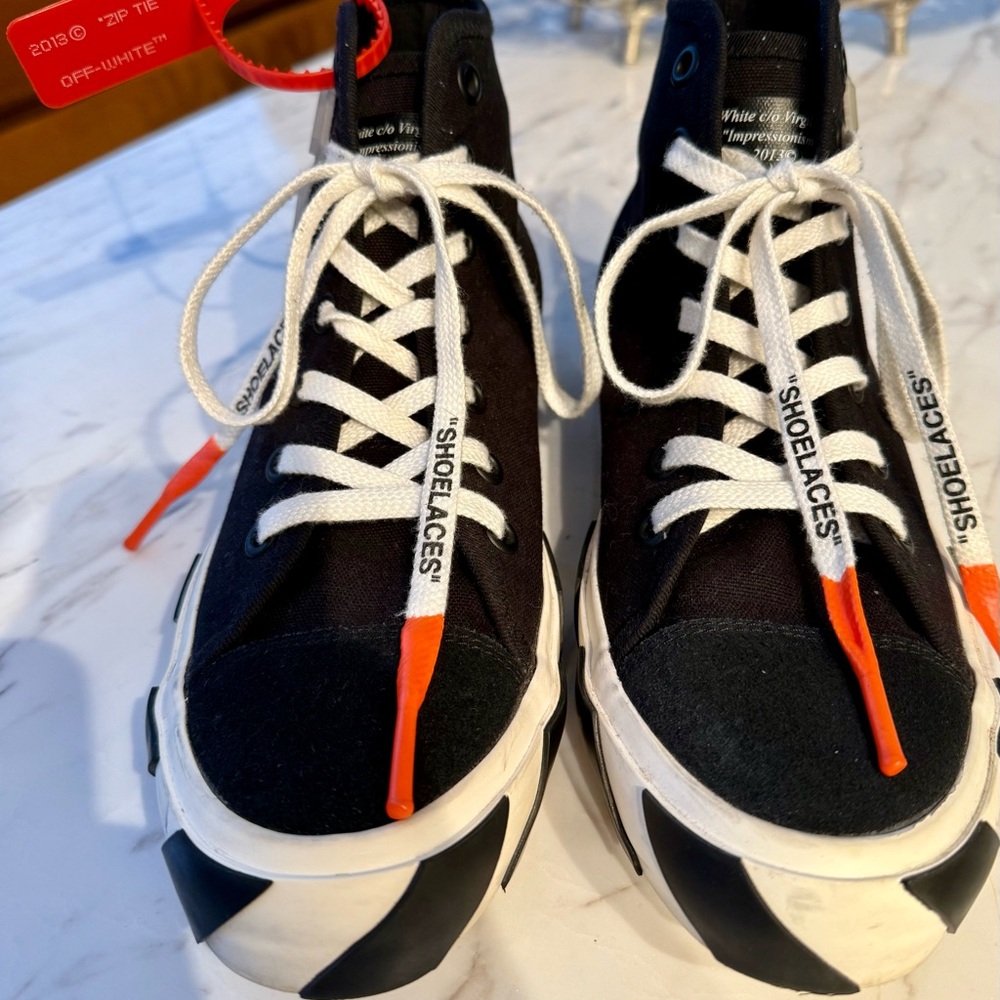 Off-White Black and White High-Top Sneakers
